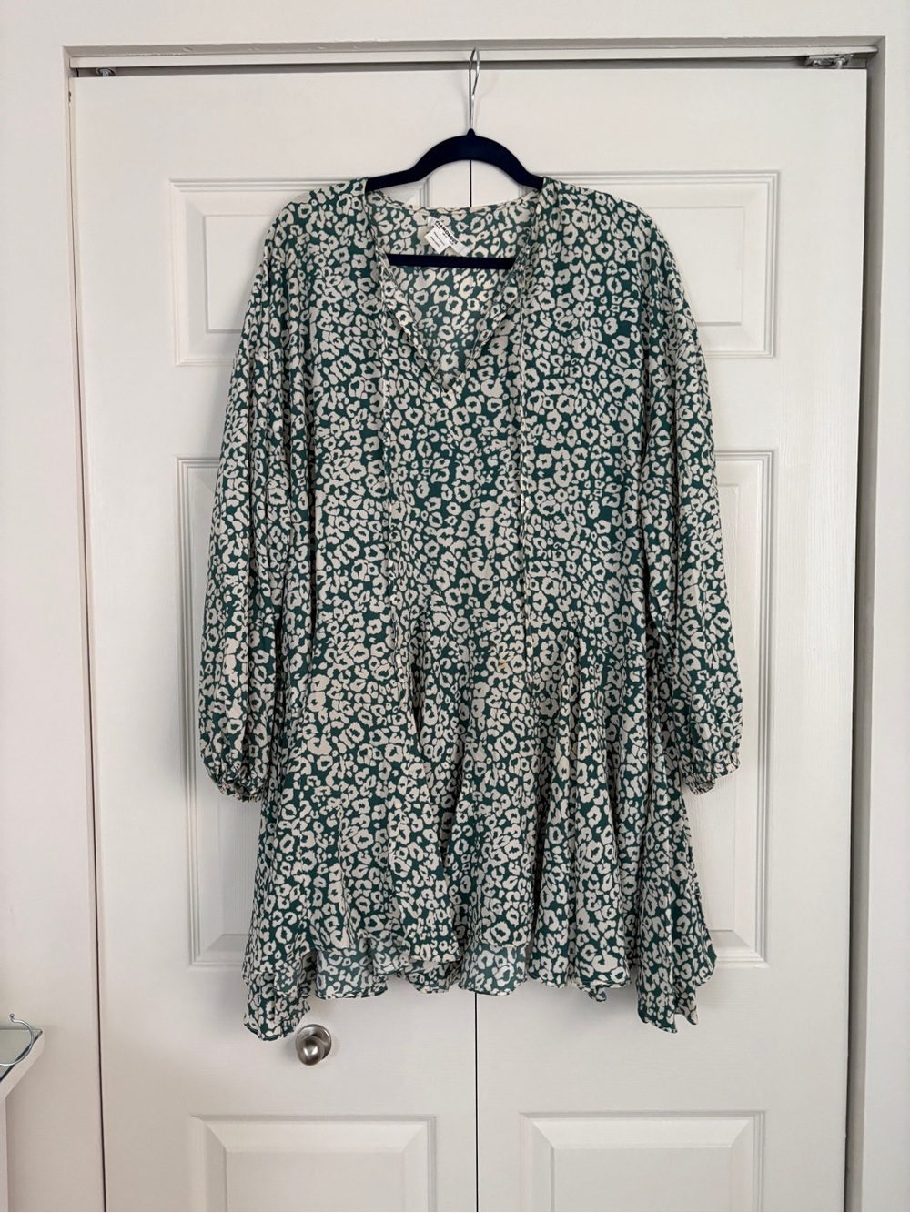 ASOS Green and White Leopard Printed Dress